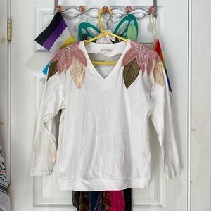 vintage poinsettia blouse
